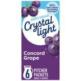 Crystal Light Drink Mix with Caffeine, 120 Packets, for Convenient Flavorful Hydration, Naturally Flavored Grape with other natural flavor, Zero Sugar, 0.11 oz each