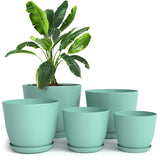 Utopia Home - Plant Pots Indoor with Drainage - 7/6.6/6/5.3/4.8 Inches Flower Pots for Indoor Planter - 5 Pack Plastic Planters - Ideal for Stocking Stuffers or Home Christmas Decorations