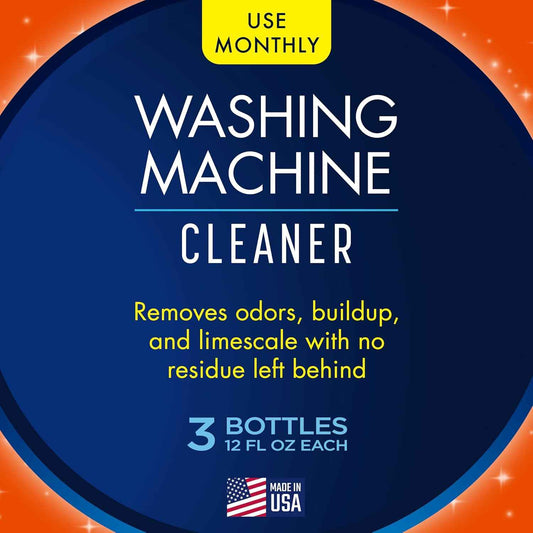 Glisten Washing Machine Cleaner, Helps Remove Odor, Buildup, and Limescale, Fresh Scent, Made in the USA, 12 Ounce Bottle