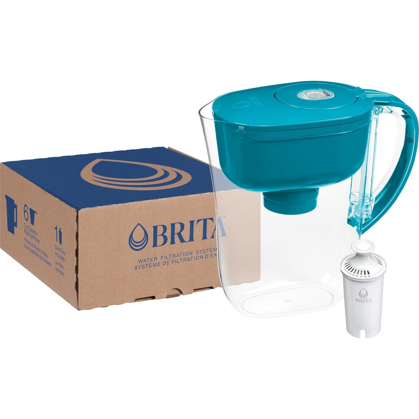 Brita_Metro_Water_Filter_Pitcher_with_SmartLight_Change_Indicator,_BPA-Free,_Replaces_1,800_Plastic_Water_Bottles_a_Year,_Lasts_Two_Months,_Includes_1_Filter,_Small_-_6-Cup_Capacity,_Turquoise