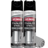 Weiman Stainless Steel Cleaner & Polish, Aerosol, Anti Fingerprint Spray Stainless Steel Cloth, Water Spots & Grease, No Streaks or Residue, Safe for Metal Polish, Chrome, Appliances & Sinks