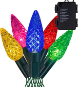 FUNPENY C6 Battery Operated Christmas Lights, 50 LED 17ft Christmas String Lights with 8 Modes, Christmas Decorations for Indoor Outdoor Xmas Tree Wedding Holiday, Warm White