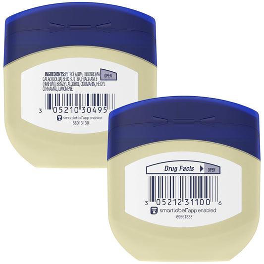 Vaseline_Original_&_Cocoa_Butter_Healing_Jelly_Travel-Size_Variety_2-Pack_–_Rich_Moisturizing_Ointment,_Skin_Protectant_for_Soothing_Cracked,_Dry_Skin,_1.75_Oz_Ea