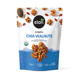 Elan Organic Chia Walnuts, 4.5 oz, Non-GMO, Gluten-Free, Vegan, Kosher, Healthy Snacks, Glazed Nuts with Chia Seeds, Goji Berry Powder & Himalayan Pink Salt, Superfood Infused Nuts