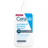 CeraVe Hydrating Anti Dandruff Shampoo, 1% Pyrithione Zinc Dandruff Treatment With Ceramides, Niacinamide & Hyaluronic Acid, Helps Eliminate Flakes & Provides Itchy Scalp Relief, Sulfate Free, 19 Oz