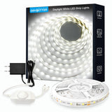 DAYBETTER Daylight White/Warm White LED Strip Light, 16.4FT/20ft/40FT Dimmable Bright Rope Lighting, 6500K 24V Strips, 360 LEDs 2835 Tape Lights for Bedroom, Kitchen, Mirror, Home Decoration