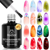 Beetles Blooming Gel Clear Uv Led Blossom Nails Gel Polish for Spreading Effect Marble Natural Stone Watercolor Floral Print Soak off Diy Nail Art Design Manicure Gift for Women