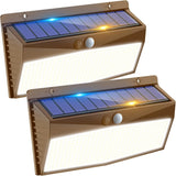 368 LED Solar Lights Outdoor Motion Sensor, Solar Fence With 3 Lighting Modes, Powered Security Waterproof for Outside Yard Wall Garden Backyard Garage
