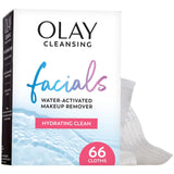 Olay Makeup Remover Wipes, Daily Facials Hydrating Face Cleanser for Normal to Dry Skin, Alcohol & Fragrance Free, Soft Face Wash Towels, Travel Essentials for Women, Convenient Dry Cloths