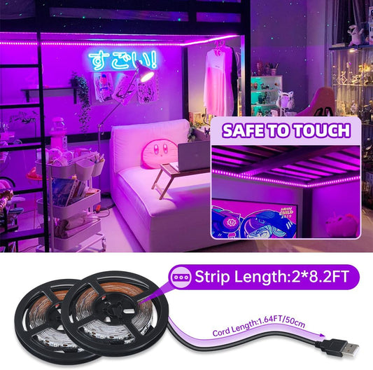 16.4FT/32.8FT_Black_Light/Warm_White/Day_light_Strip_with_USB_Plug_+_Battery_Box,_Adhesive_LEDs_Blacklight_Fixture,_Battery_&_USB_Operated_for_Glow_Neon_Party_Birthday_Glass_Cabinet_Fluorescent_Poster_Fishing_Boat