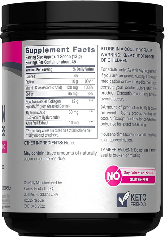 NeoCell_Super_Collagen_Powder,_Collagen_Plus_includes_Vitamin_C_&_Hyaluronic_Acid,_Promotes_Healthy_Hair,_Beautiful_Skin,_&_Nail_Support,_Collagen_Type_1_&_3,_12g_Collagen_per_Serving,_20.6_Oz