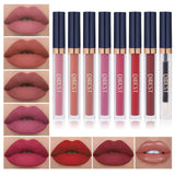 QiBest 7Pcs Matte Liquid Lipstick Set with Lip Plumper, Waterproof and Velvet Lip Makeup Gloss Lipgloss Silky Smooth Flawless Glossy Lip Care Cosmetic