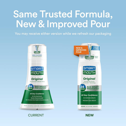SmartMouth_Original_Zinc_Activated_Mouthwash_&_Tongue_Cleaner_-_Instant_Fresh_Breath_Mouthwash_-_Eliminates_Bad_Odors_&_Bad_Breath_-_Sugar,_Gluten_&_Alcohol-Free_-_Fresh_Mint_-_16_fl_oz,_1_Count