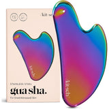 Kitsch Stainless Steel Gua Sha Facial Tools - Guasha Tool for Face, Face Sculpting Tool, Jawline Shaper, Double Chin Reducer Gua Sha Tools, Lymphatic Drainage Massager, Facial Skin Care
