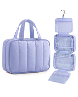 BAGSMART Travel Toiletry Bag for women, Portable Hanging Hook Makeup Bag Organizer, Waterproof Makeup Cosmetic Bag, for Full-Size Accessories, Toiletries