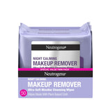 Neutrogena Night Calming Makeup Remover Face Wipes, Nighttime Cleansing Towelettes Remove Sweat, Dirt & Makeup & Calms Skin, Hypoallergenic, 100% Plant Based Cloth