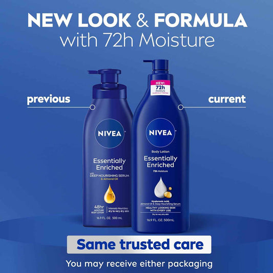 NIVEA Essentially Enriched Body Lotion for Very Dry Skin – Thoughtful Dermatologist-Tested Gift Set for Mom and Her Daily Routine