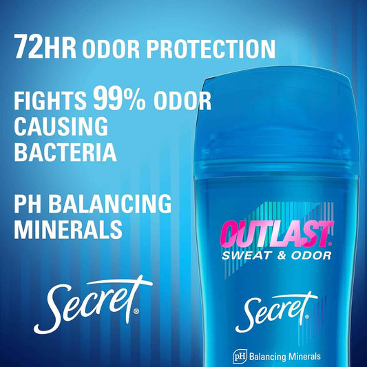 Secret Outlast Antiperspirant Deodorant – TSA-Approved Carry-On Stick for Women Who Fly Often