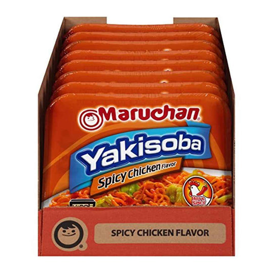 Maruchan Yakisoba Spicy Chicken – 4-Minute Desk Lunch for Busy Office Professionals, 8-Pack