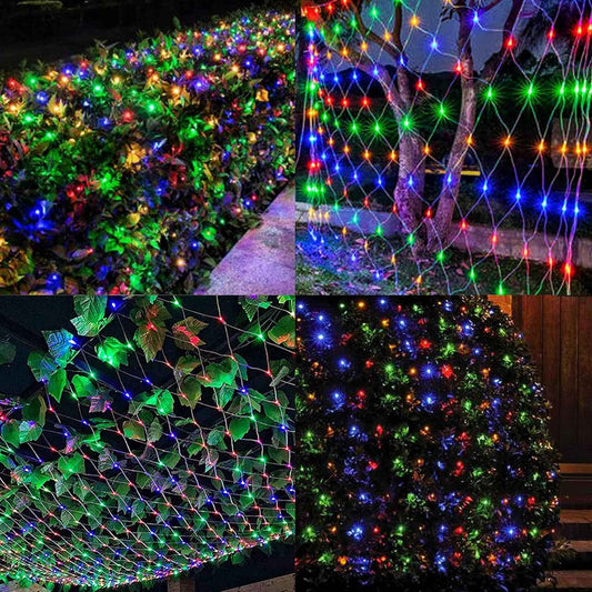 WATERGLIDE Outdoor Christmas Net Lights 12ft x 5ft 360 LED UL Certified 30V Low-Voltage Mesh for Worry-Free Yard Decorating