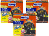 Hefty Ultra Strong 30 Gallon Trash Bags, Large Trash Bags 30 Gallon Size, Multipurpose, Break Resistant Drawstring Closure, Resists Leaks, Punctures, and Tears, Black, Fabuloso Lemon Scent