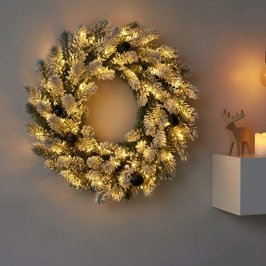 QBIS_Outdoor_Christmas_Lights_-_Fairy_Lights_Battery_Operated_with_Small_Warm_White_LEDs,_Green_Wire,_Multifunction,_6hr_Timer,_Indoor/Outdoor_Battery_Operated_String_for_Wreath,_Garland_or_Tree