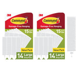 Command Large Picture Hanging Strips, White, Holds up to 16 lbs, 14-Pairs, Easy to Open Packaging