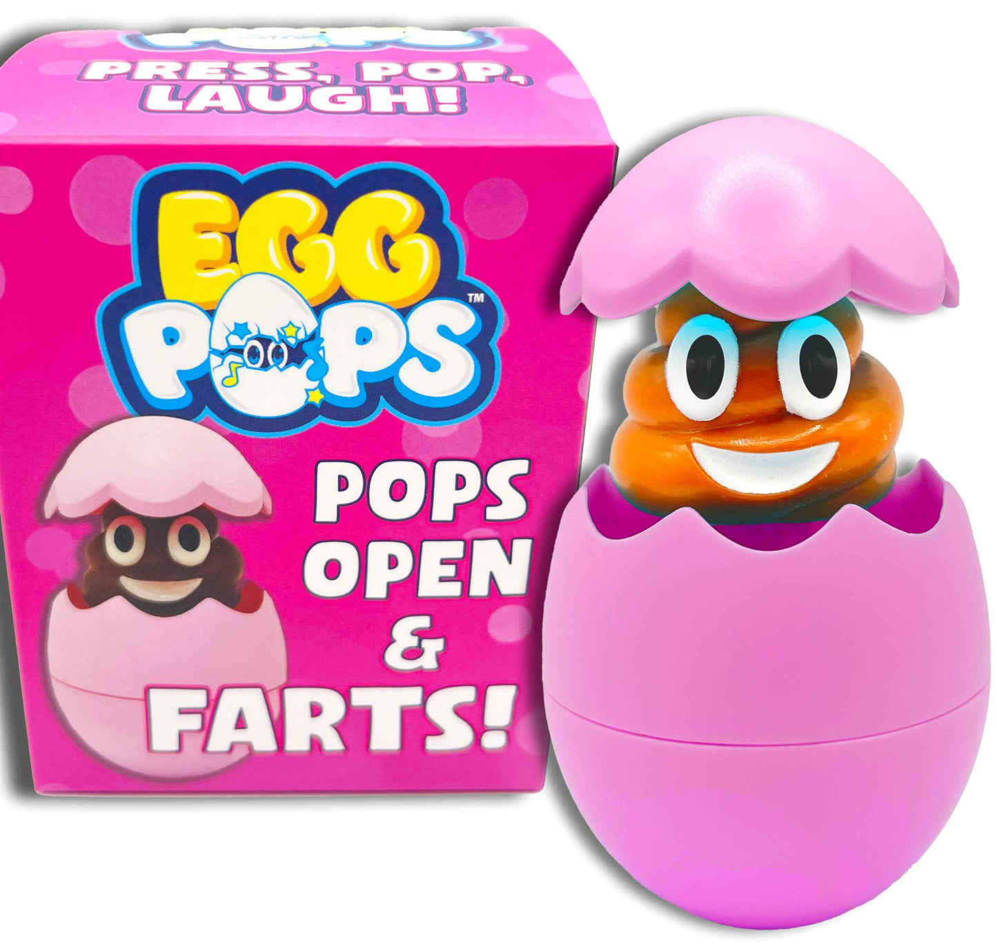 Egg Pops Farting Toy – Pops Up & Farts, Easter Basket Stuffers for Teens & Kids, Interactive Poop Character in Egg Shell, Silly Novelty Gag Gift for Boys & Girls, Easter Toys Essentials