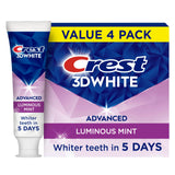 Crest 3D White Advanced, Teeth Whitening Toothpaste for Adults, Cavity Protection Fluoride Toothpaste, Strengthens Enamel, Travel Size Toiletries
