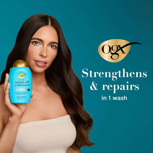 OGX Renewing + Argan Oil of Morocco Conditioner, Repair Conditioner & Argan Oil Helps Strengthen & Repair Dry, Damaged Hair, Paraben-Free, Sulfate-Free Surfactants