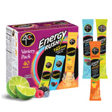 4C Energy Rush Stix Variety Pack 40 Count Sugar Free with Taurine On the Go Bundle 20 Berry 10 Orange Citrus Flavors - Fruit
