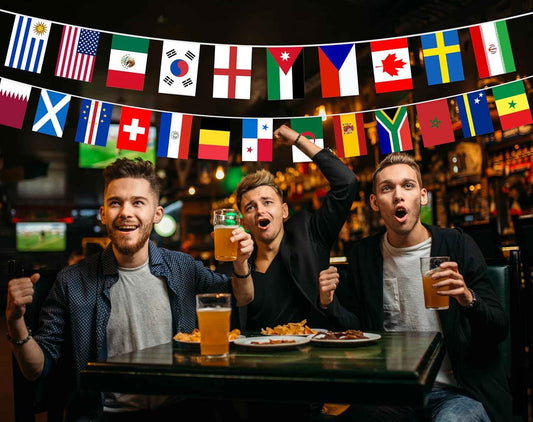 World Soccer 2026 Cup String Flags, 48 Participating Countries Bunting Banner, Double Sided Football Decorations for Backyard, Room, School, Bar, Street World Soccer 2026 Cup Flags