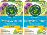 Traditional Medicinals Tea, Organic Everyday Detox Lemon, Supports Healthy Skin & Liver Function, Detox, 16 Tea Bags