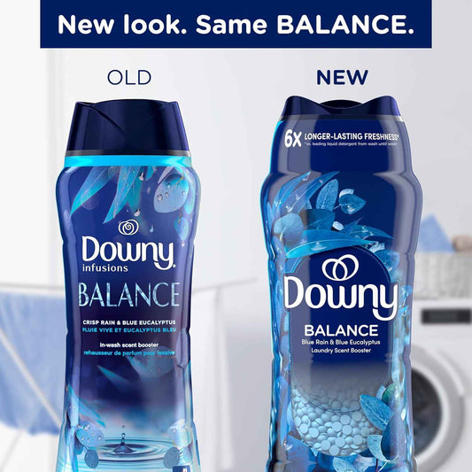 Downy Balance In-Wash Laundry Scent Booster Beads, Crisp Rain and Blue Eucalyptus scent, laundry scent beads, Long-lasting Freshness