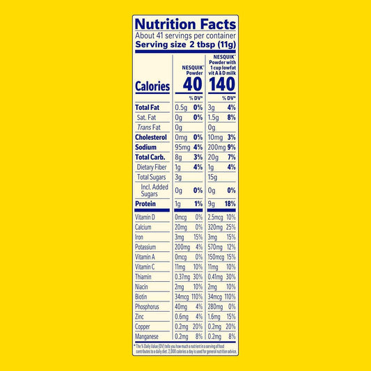 Nesquik Chocolate Powder No Sugar Added, 16 oz