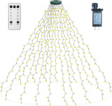 aneeway Christmas Tree Lights with Star Toppers, 410 LED Christmas Lights with 8 Modes & Memory Function, 6.6FT x 16 String Lights with Remote Control & Timing for Xmas Ornaments - Warm White