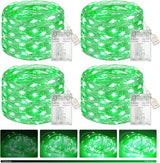 btfarm 4 Pack Fairy Lights Battery Operated with Timer, 16.4 FT 50 LED Silver Wire Twinkle String Lights 8 Modes Dimmable Waterproof for Indoor Christmas Bedroom Wedding Decorations, Warm White