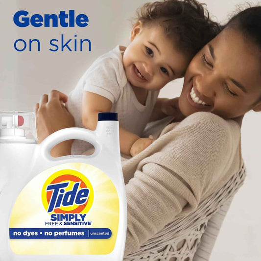 Tide Simply Liquid Laundry Detergent, Free & Sensitive Scent