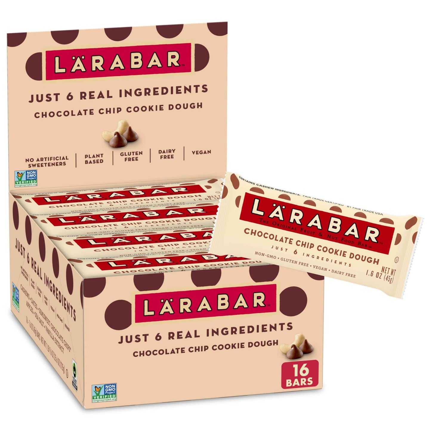 Larabar Chocolate Chip Cookie Dough Fruit and Nut Bars, Gluten Free and Vegan
