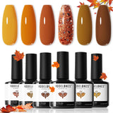 modelones Gel Nail Polish Kit -6 Colors Nude Pink Milky White Spring Gel Polish Set Skin Tones Neutral Brown Soak Off Gel Nail Kit Manicure DIY Nail Art Salon Home Gift