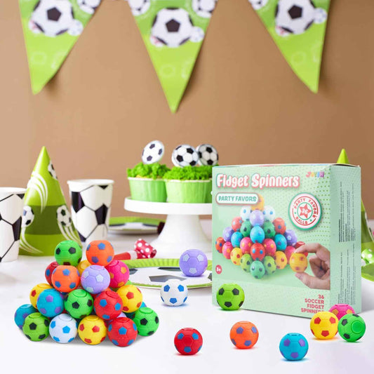 JOYIN 36 Pack Soccer Fidget Spinners for Kids, Goodie Bag Stuffers for Birthday Party, Soccer Party Favors, Fidget Toys Bulk, Stress Balls, Treasure Box for Classroom