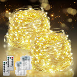 200 LED 67Ft Fairy Lights Battery Operated with Remote,Waterproof String Lights for Indoor & Outdoor,8 Modes Christmas Lights for Christmas Tree,Bedroom, Party,Wedding Decor