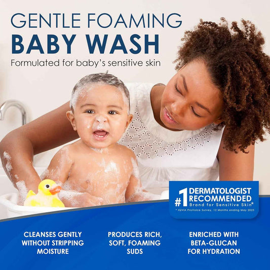 Vanicream Foaming Wash for Baby, 8 Oz, Gentle Cleanse and Moisture, Tear-Free Baby Shampoo and Body Wash with Beta-Glucan, Formulated without Common Irritants for Sensitive Skin, All Ages