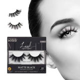 KISS Matte Black, False Eyelashes, 16mm, Includes 1 Pair Of Lash, Easy to Apply, Reusable Lash Clusters