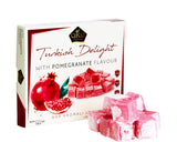 Cerez Pazari Turkish Delight with Pomegranate Flavour 200 gr Gourmet Gift Box Confectionery Vegan Candy Dessert Glucose Free Lokum Approx.18 Pcs