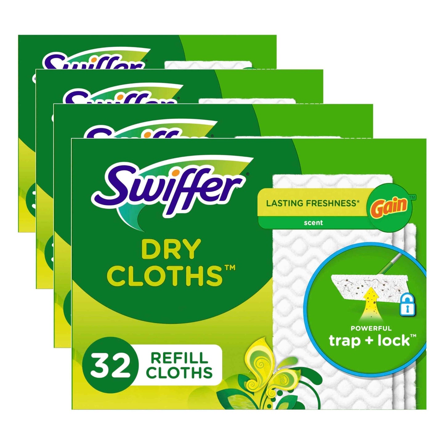 Swiffer Sweep + Mop, Dry Pads Refill, Floor Cleaner for Dirt, Dust, Hair, Cleaning Cloths for Mopping Home, Bathroom, Kitchen, Dust Mop, Floor Duster