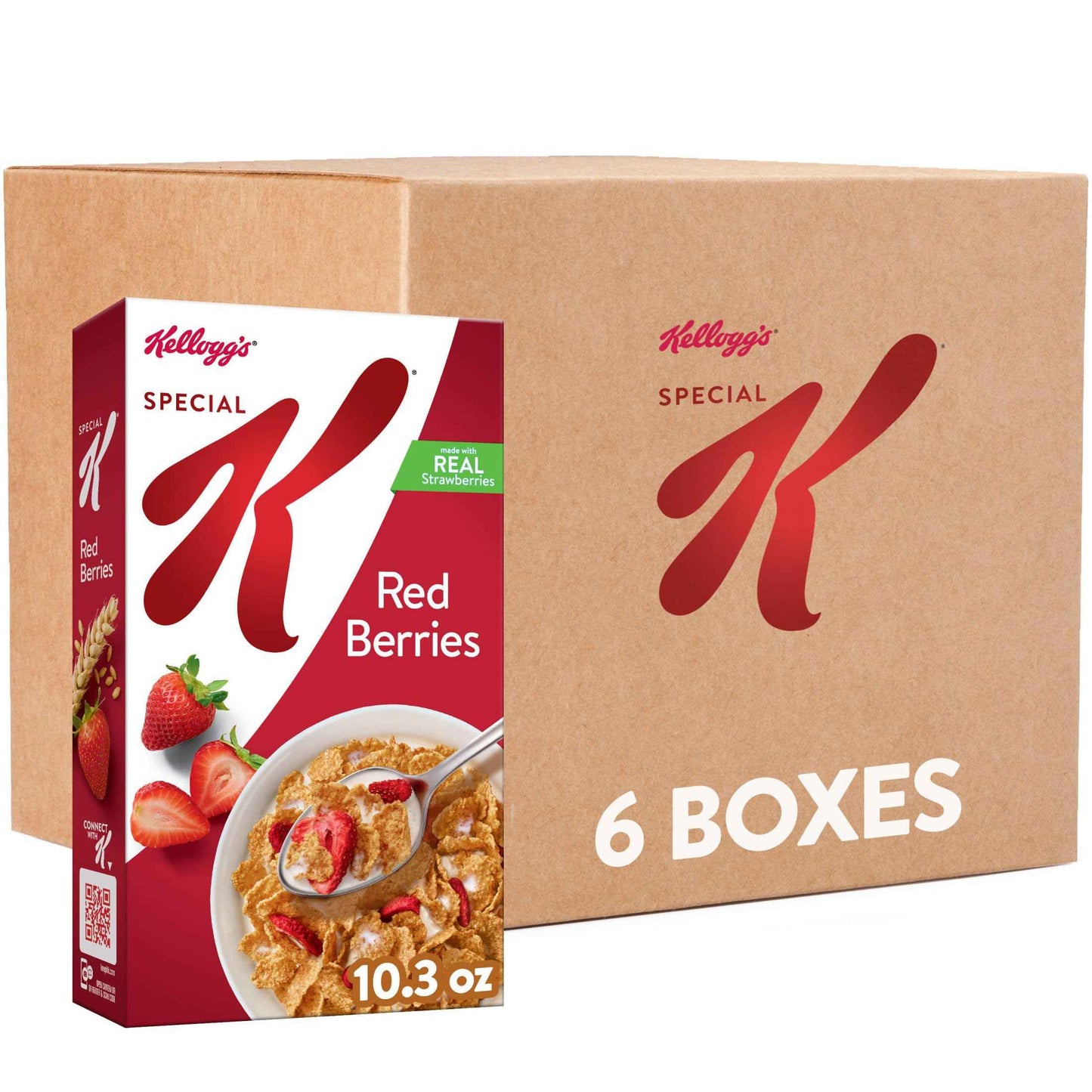 Kellogg's Special K Breakfast Cereal, Family Breakfast, Fiber Cereal, Family Size, Red Berries