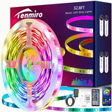 Tenmiro Led Strip Lights 32.8FT/65.6FT/130ft Smart Light Strips with App Control RGB Led Lights for Bedroom,Music Sync Color Changing Lights for Room Party
