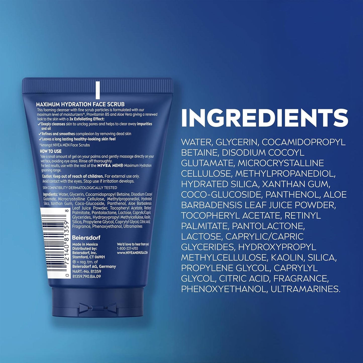 NIVEA_MEN_Maximum_Hydration_Face_Scrub_with_Provitamin_B5_and_Aloe_Vera,_Exfoliating_Face_Wash_Deeply_Cleanses_to_Unclog_Pores,_4.4_Oz_Tube,_Pack_of_3