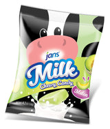 Jans Milk Chewy Candy Matcha Flavor | Made with Real Extract and Non-Sticky Cholesterol-Free Fat-Free Not-too-sweet Candies
